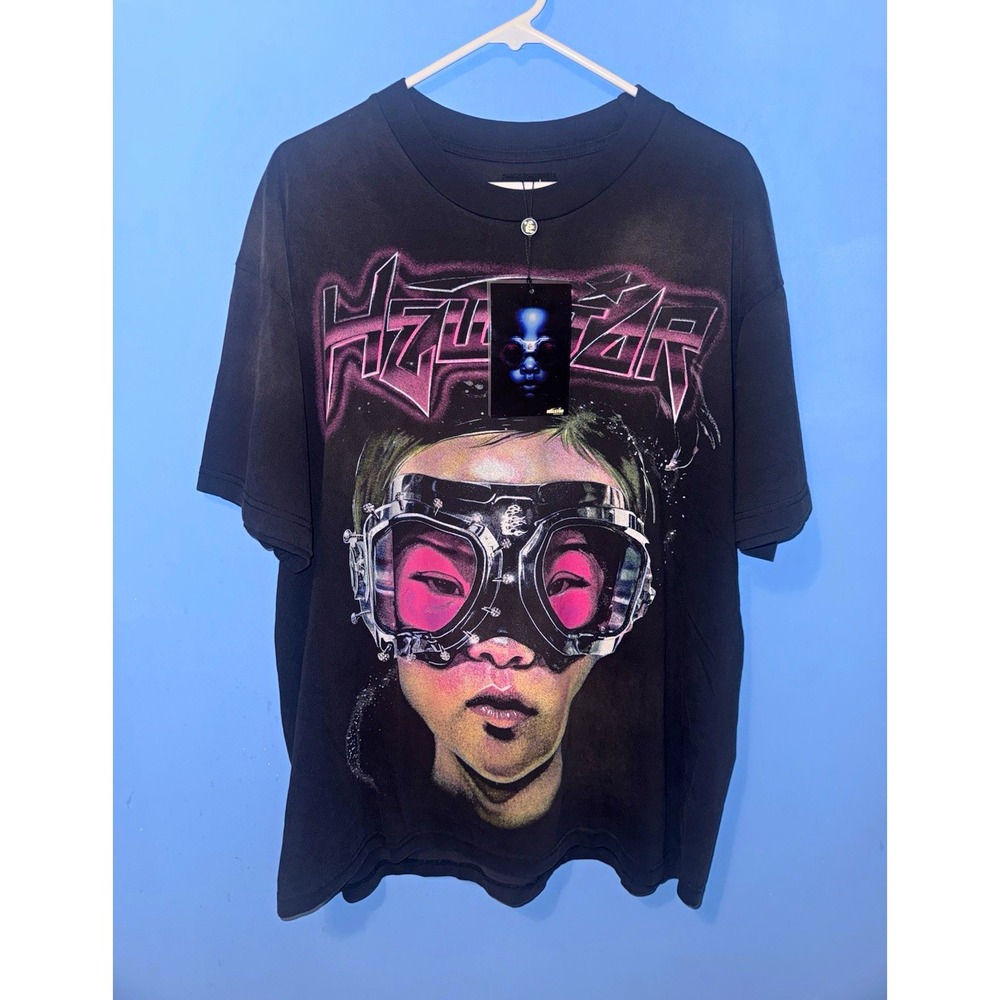 Hellstar The Future Graphic Logo Crew Neck T-Shirt Black Pink Capsule 10 Mens L